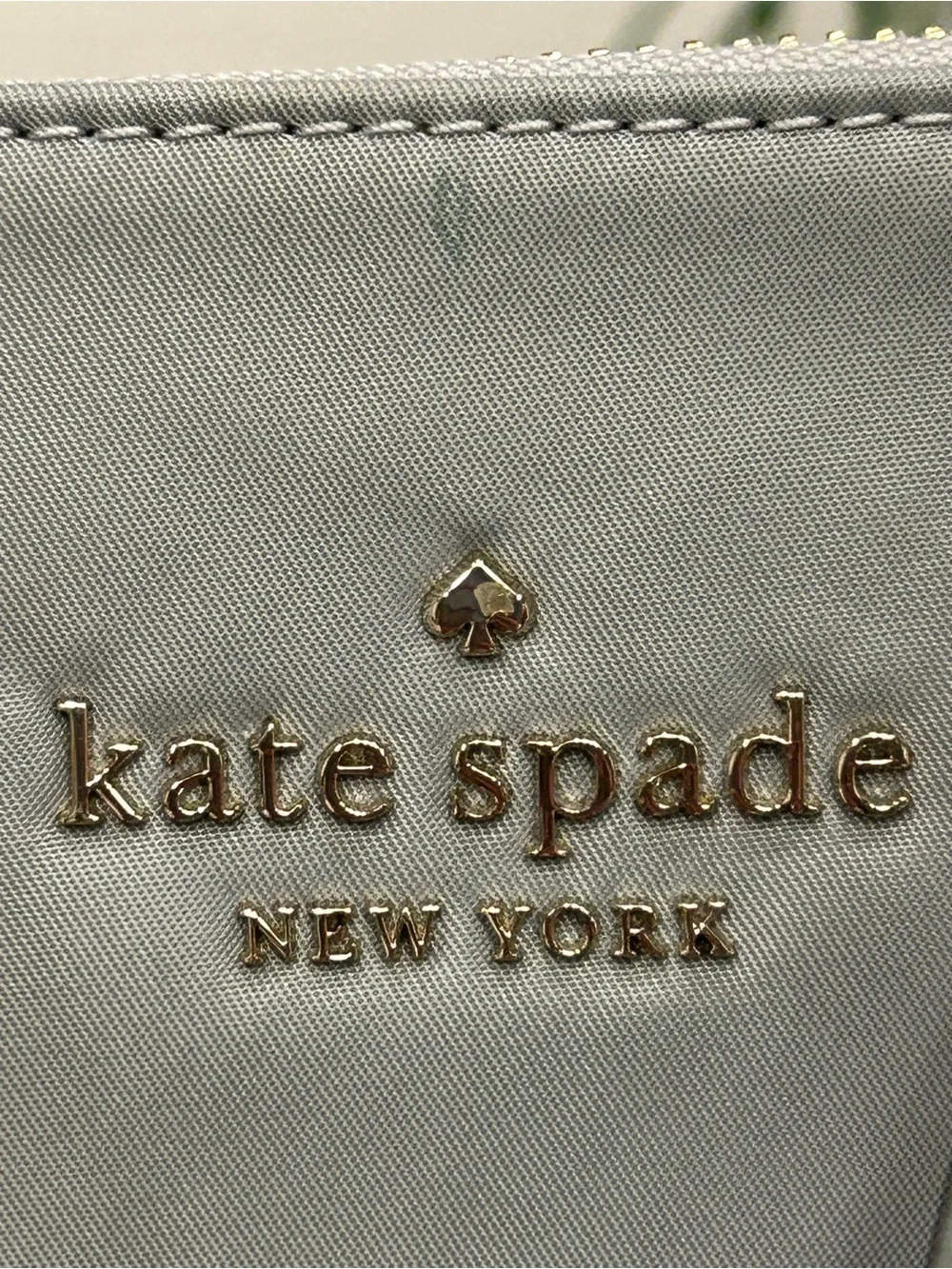 kate spade gray nylon zip-top tote “Kitt” Large